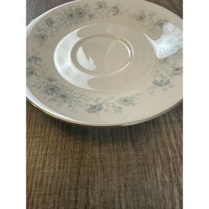 Noritake Porcelain China 6716 INVERNESS Platinum Vintage Japan Blue White Saucer